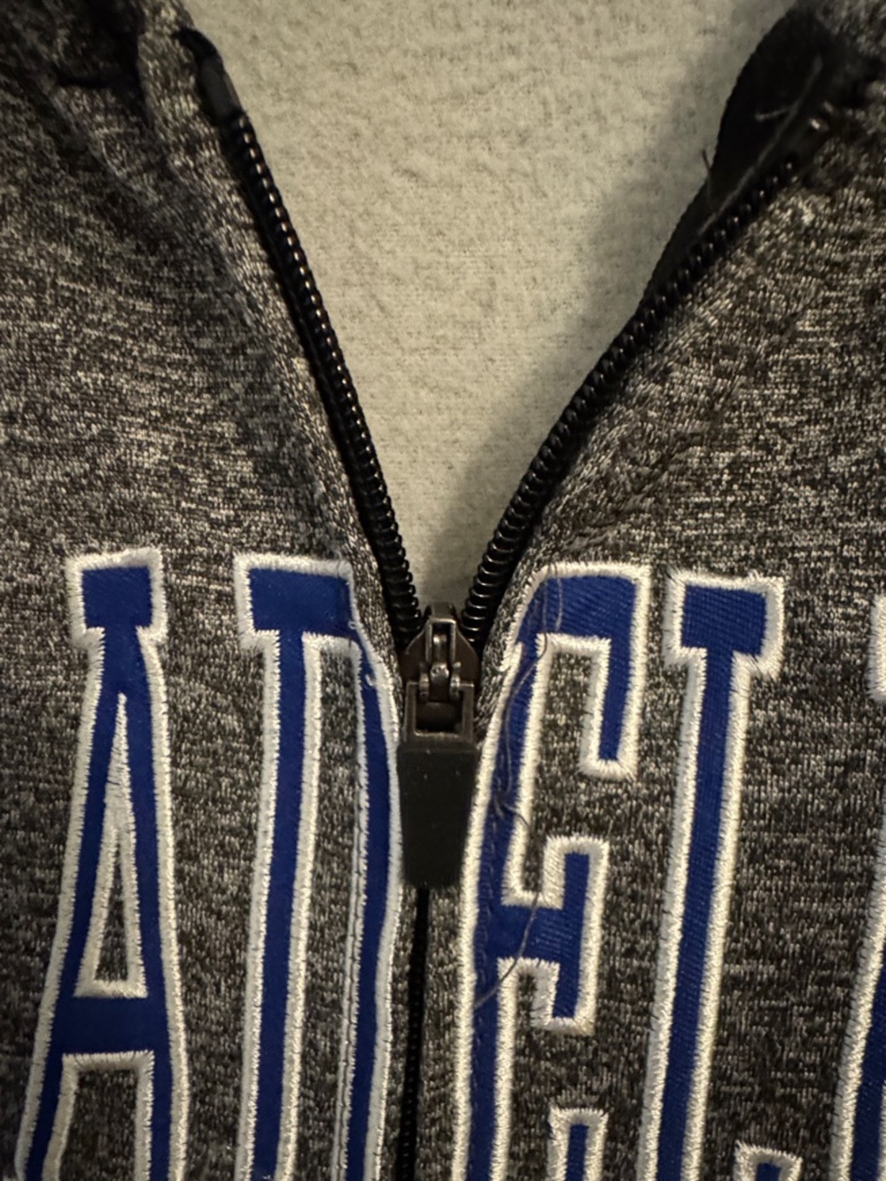 Philadelphia 76ers Sixers NBA Gray Heather Zip-up Hoodie Sweatshirt - Picture 6 of 11